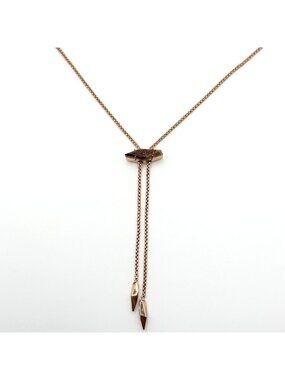 Kendra Scott Cheska Rose Gold Druzy Necklace Adjustable Lariat